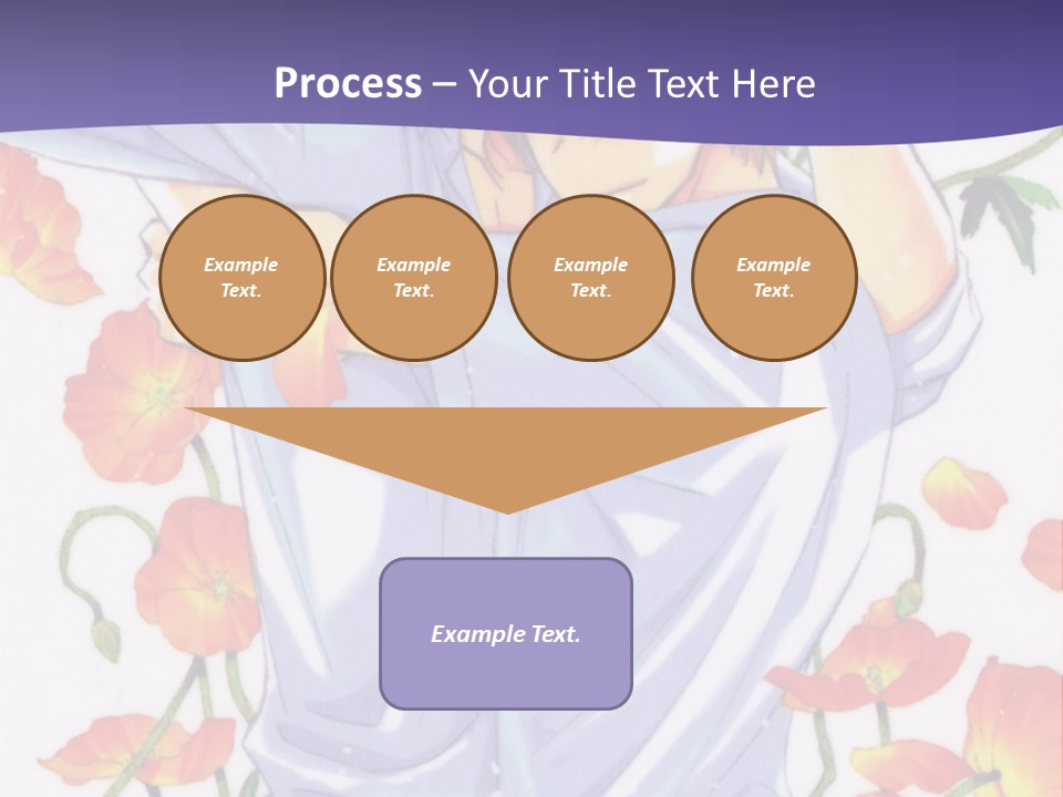 A Man And A Woman Hugging In Front Of Flowers PowerPoint Template