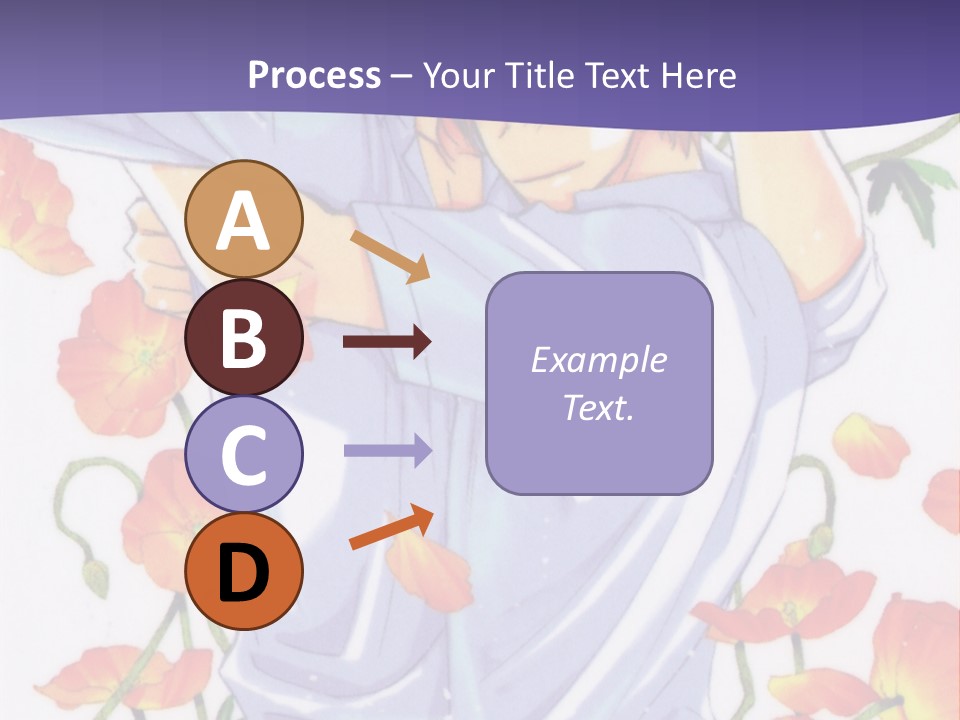 A Man And A Woman Hugging In Front Of Flowers PowerPoint Template