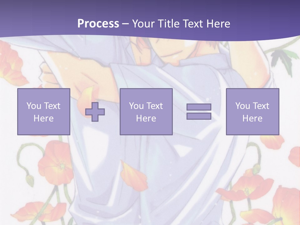 A Man And A Woman Hugging In Front Of Flowers PowerPoint Template