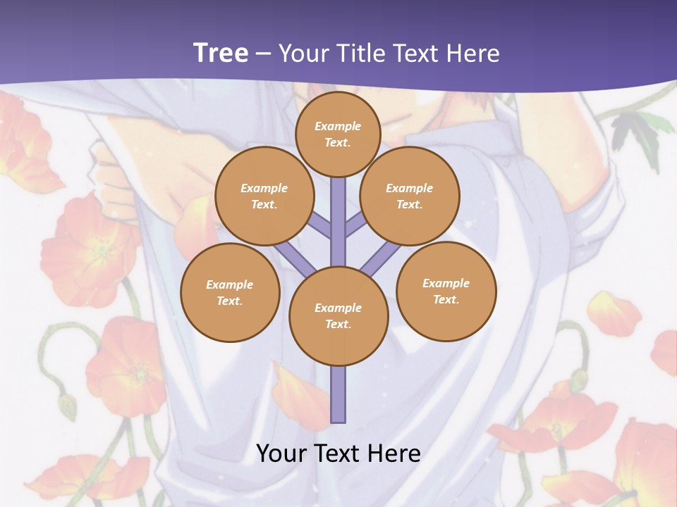 A Man And A Woman Hugging In Front Of Flowers PowerPoint Template