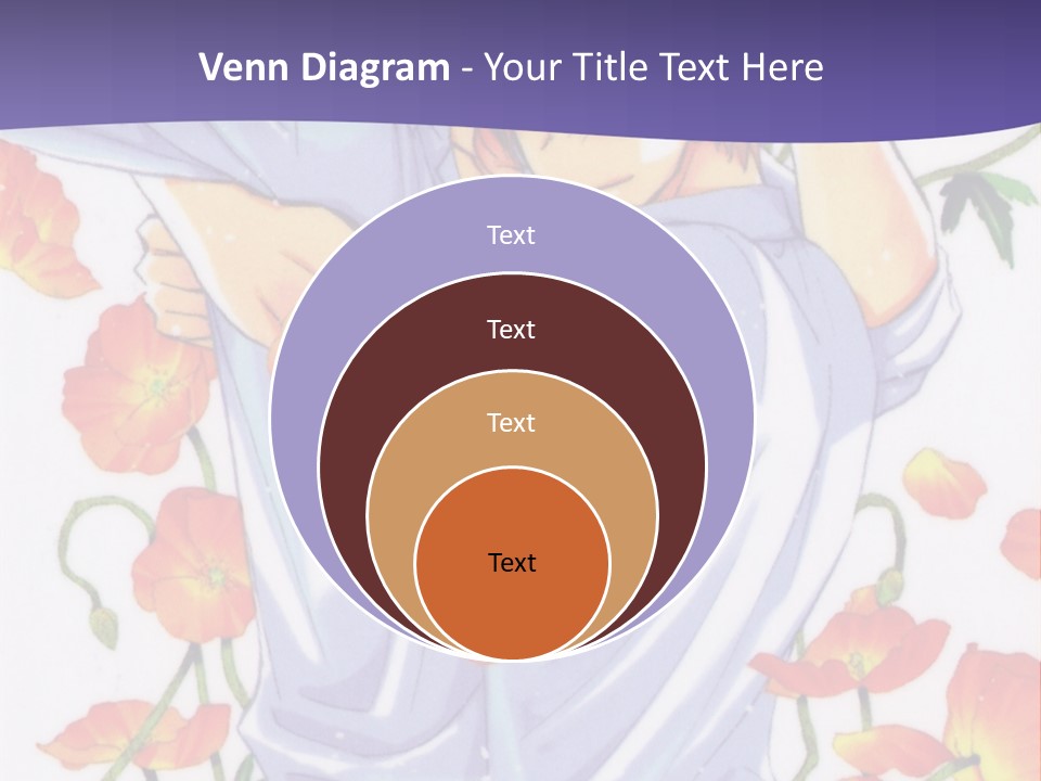 A Man And A Woman Hugging In Front Of Flowers PowerPoint Template