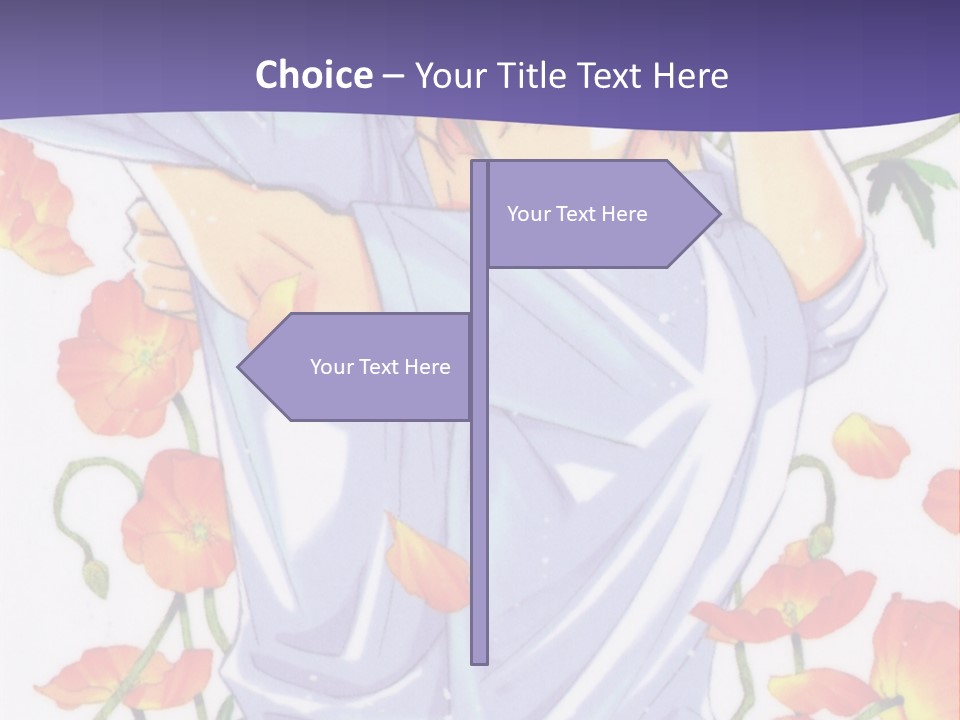 A Man And A Woman Hugging In Front Of Flowers PowerPoint Template