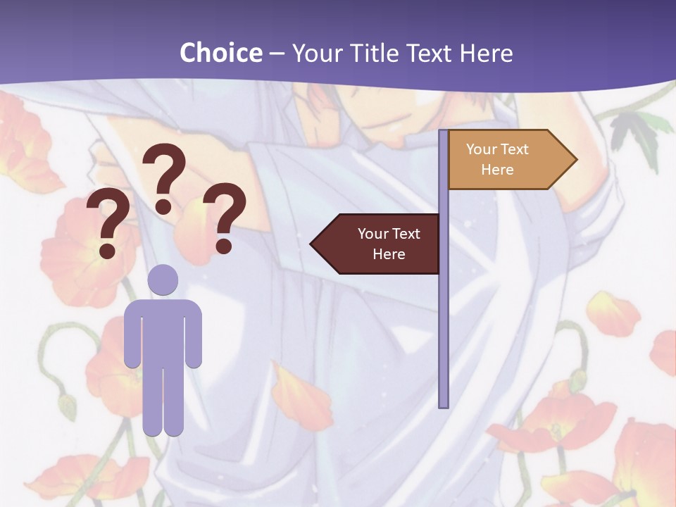 A Man And A Woman Hugging In Front Of Flowers PowerPoint Template