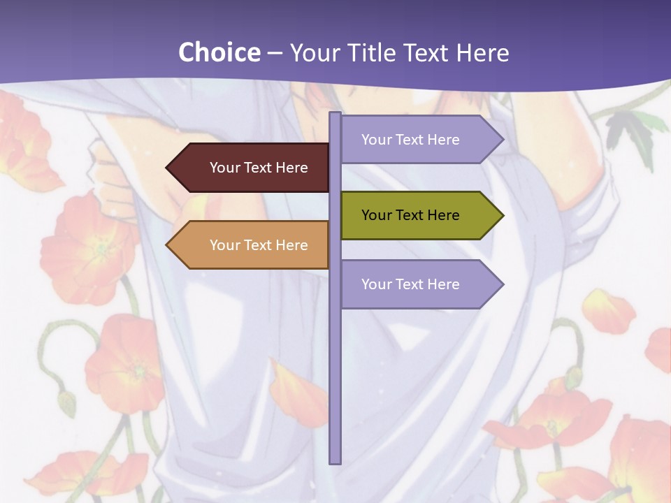 A Man And A Woman Hugging In Front Of Flowers PowerPoint Template