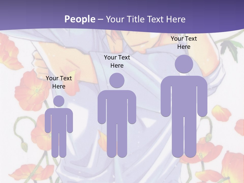 A Man And A Woman Hugging In Front Of Flowers PowerPoint Template