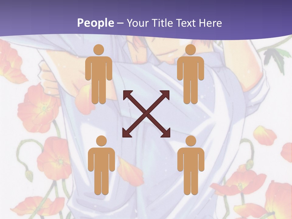 A Man And A Woman Hugging In Front Of Flowers PowerPoint Template