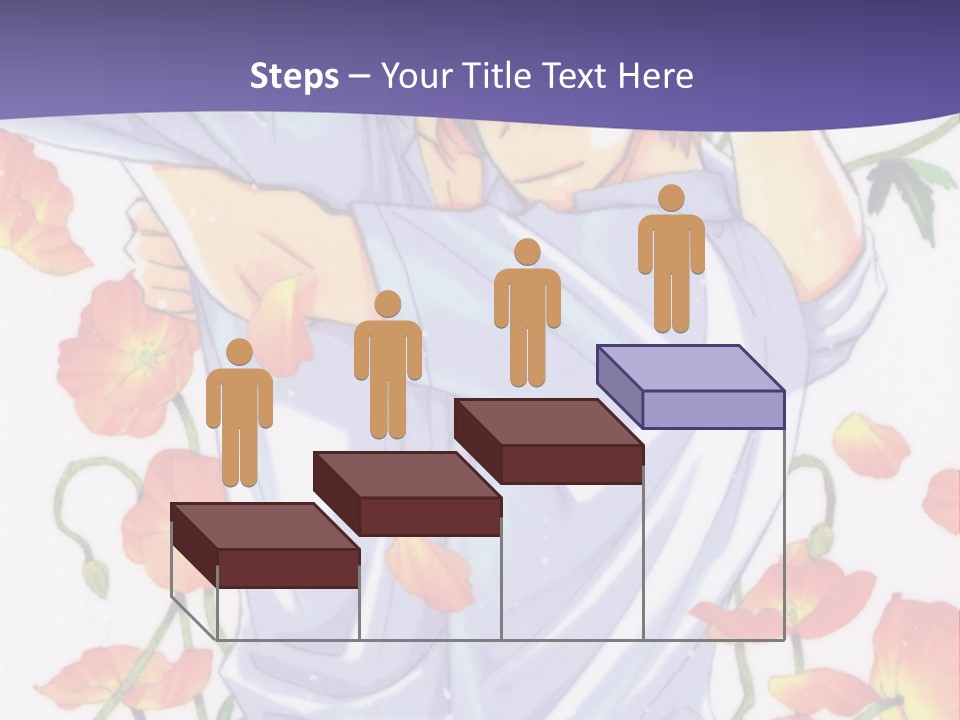 A Man And A Woman Hugging In Front Of Flowers PowerPoint Template