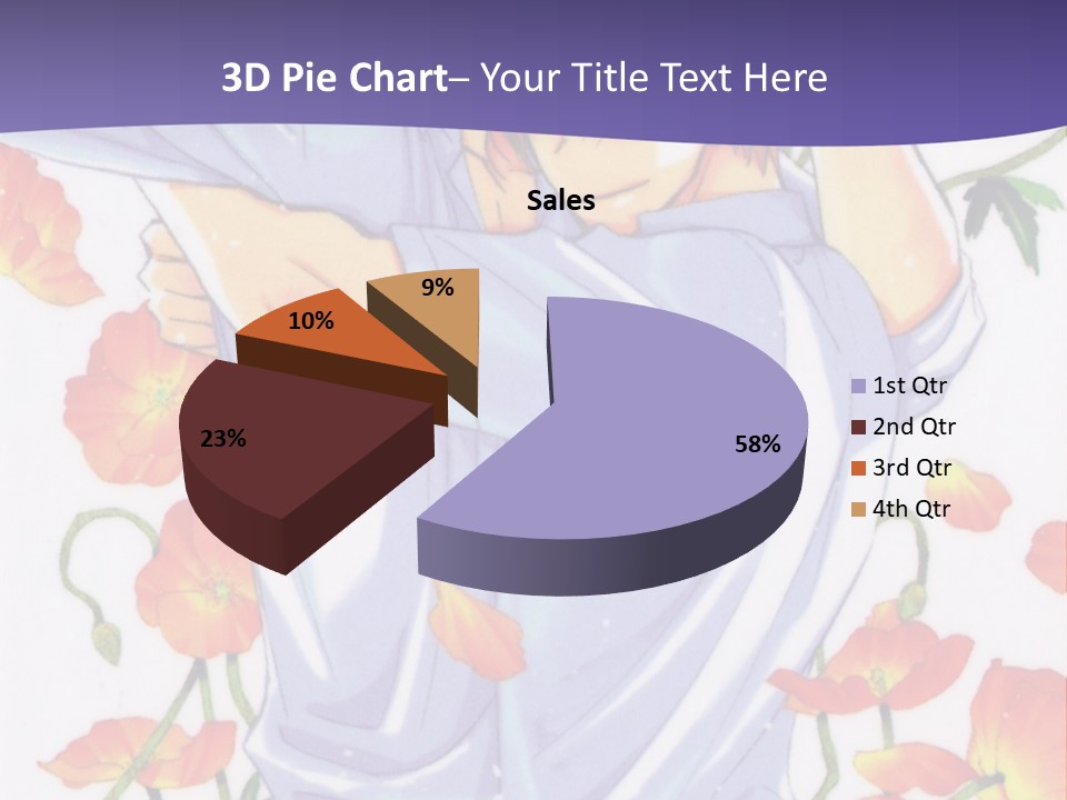 A Man And A Woman Hugging In Front Of Flowers PowerPoint Template