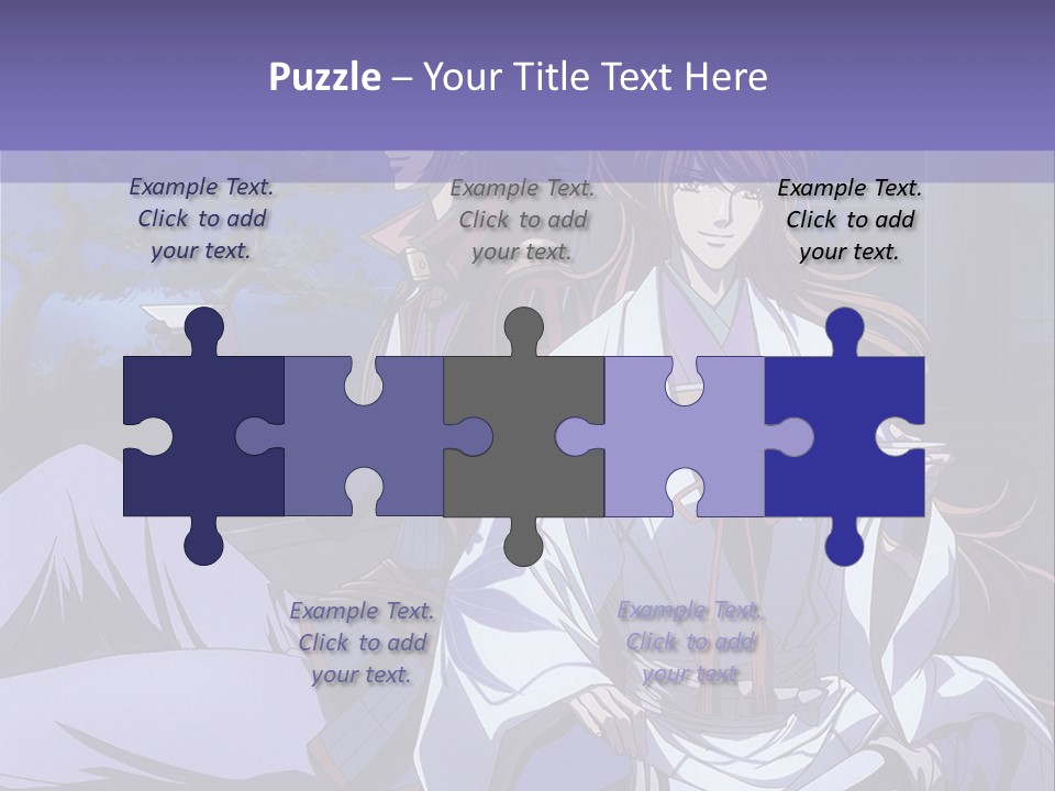 A Couple Of Anime Characters Sitting On The Ground PowerPoint Template