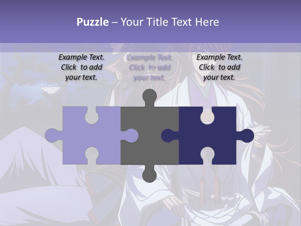 A Couple Of Anime Characters Sitting On The Ground PowerPoint Template