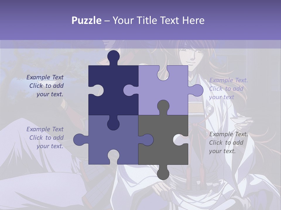 A Couple Of Anime Characters Sitting On The Ground PowerPoint Template