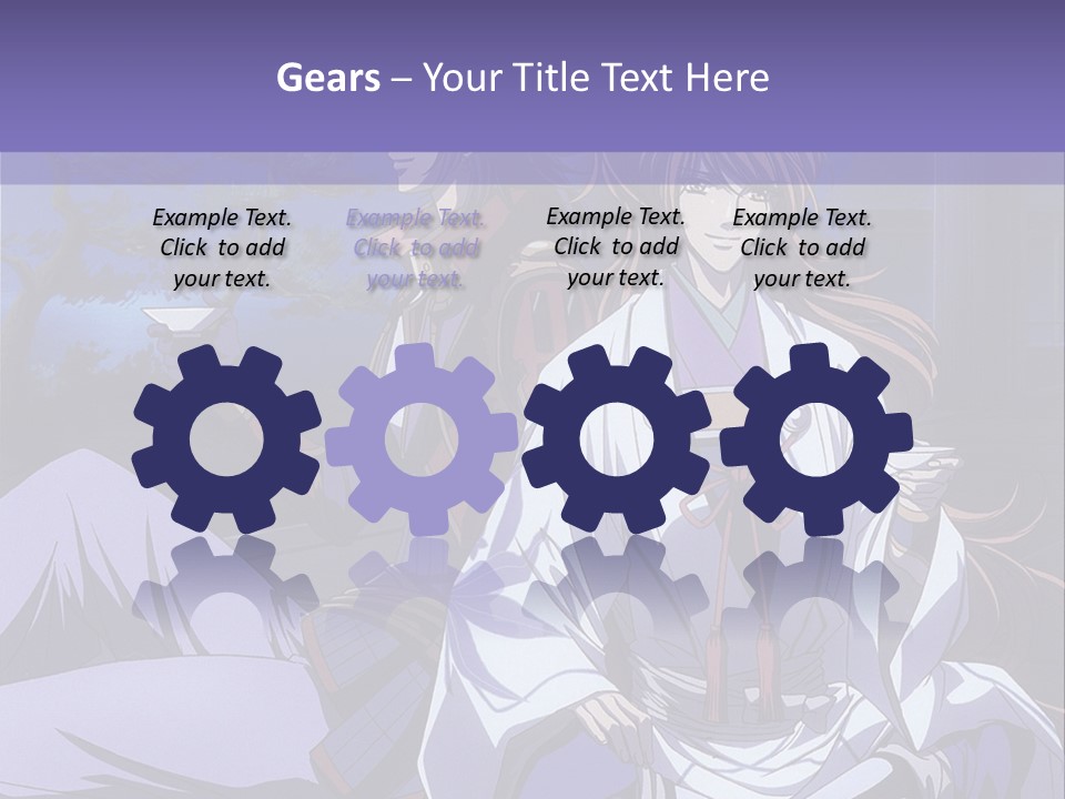 A Couple Of Anime Characters Sitting On The Ground PowerPoint Template