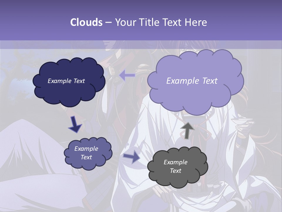 A Couple Of Anime Characters Sitting On The Ground PowerPoint Template