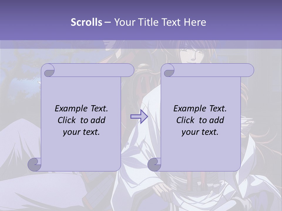 A Couple Of Anime Characters Sitting On The Ground PowerPoint Template