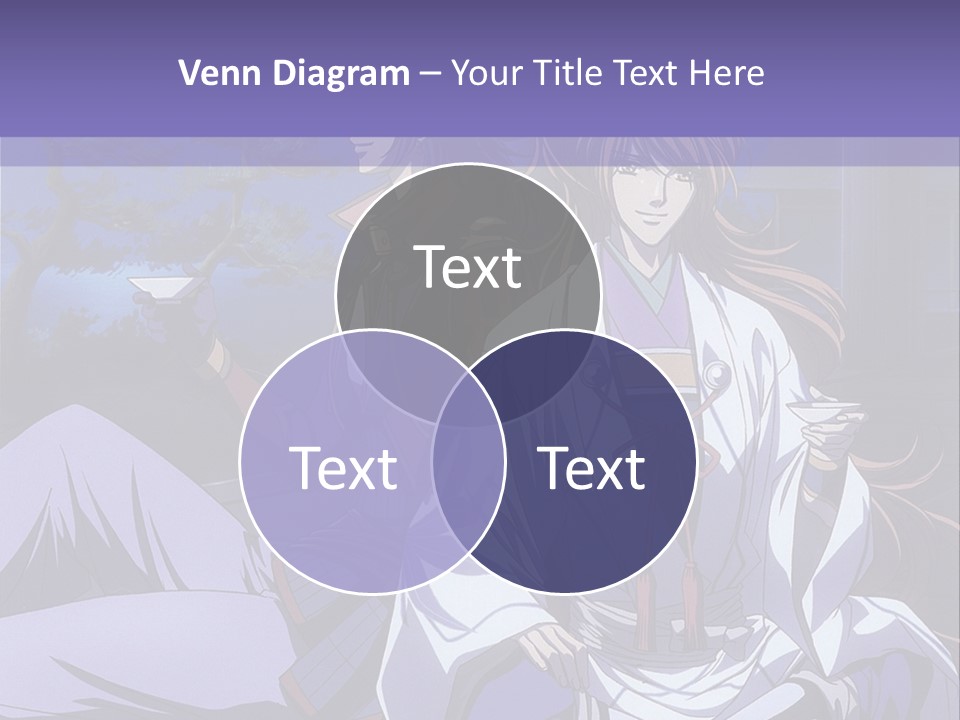 A Couple Of Anime Characters Sitting On The Ground PowerPoint Template