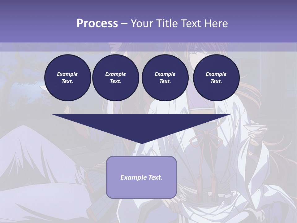 A Couple Of Anime Characters Sitting On The Ground PowerPoint Template