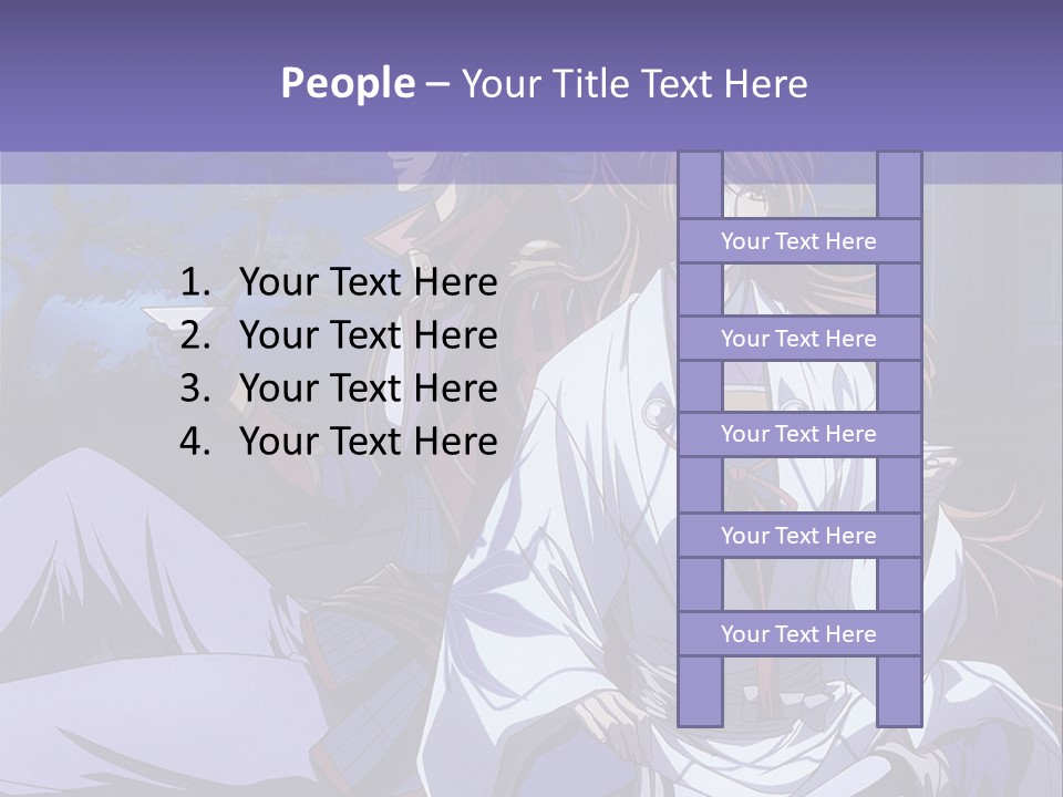 A Couple Of Anime Characters Sitting On The Ground PowerPoint Template