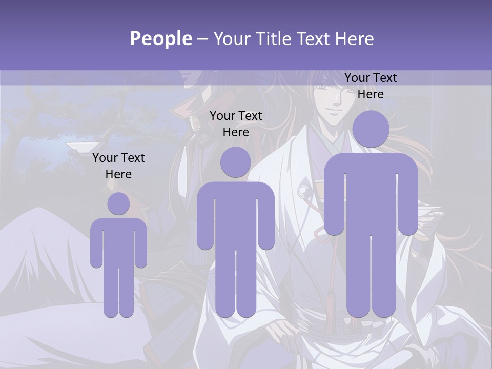 A Couple Of Anime Characters Sitting On The Ground PowerPoint Template