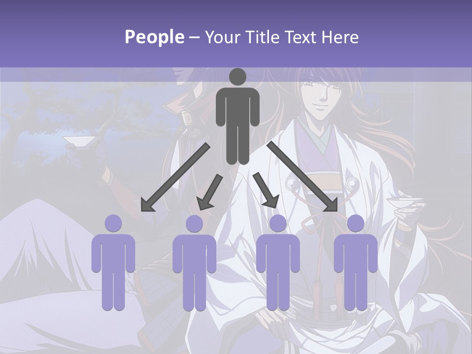 A Couple Of Anime Characters Sitting On The Ground PowerPoint Template