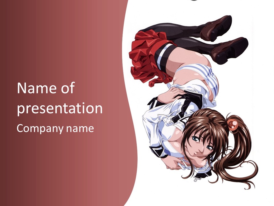 A Woman In A Maid Outfit Laying On Her Back PowerPoint Template