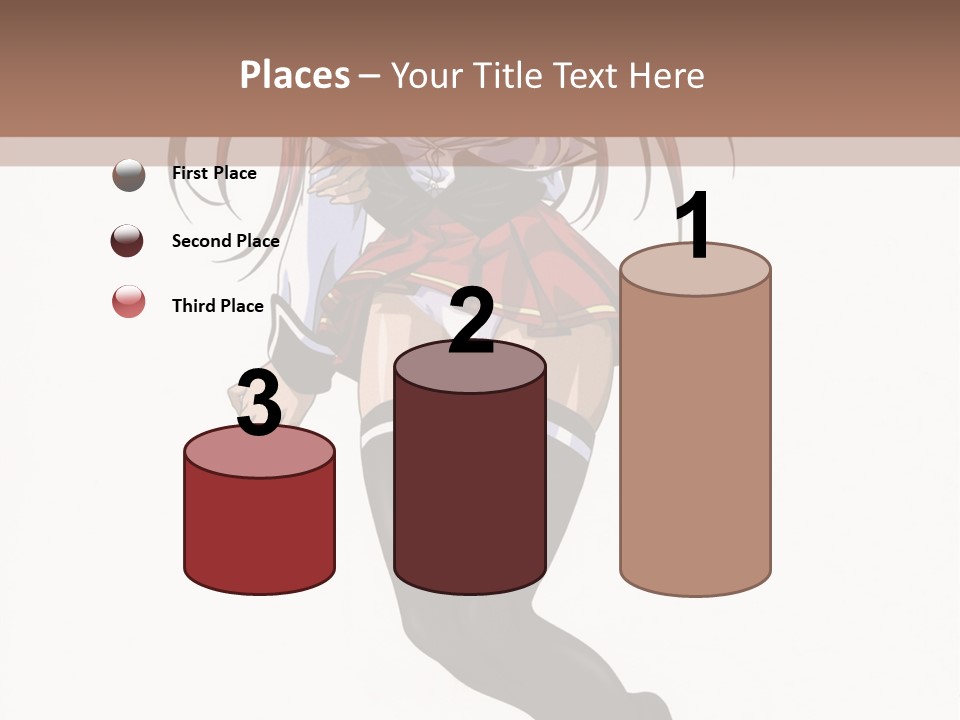 A Woman With Red Hair And Black Stockings Is Standing In Front Of A White Background PowerPoint Template