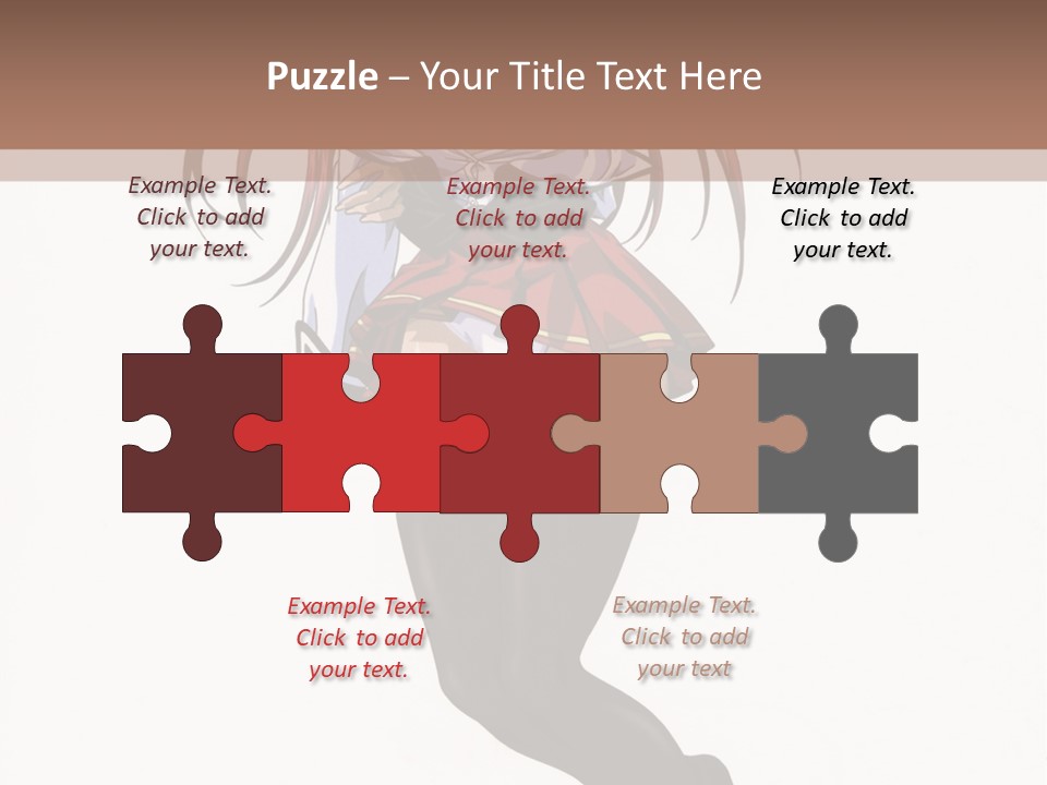 A Woman With Red Hair And Black Stockings Is Standing In Front Of A White Background PowerPoint Template