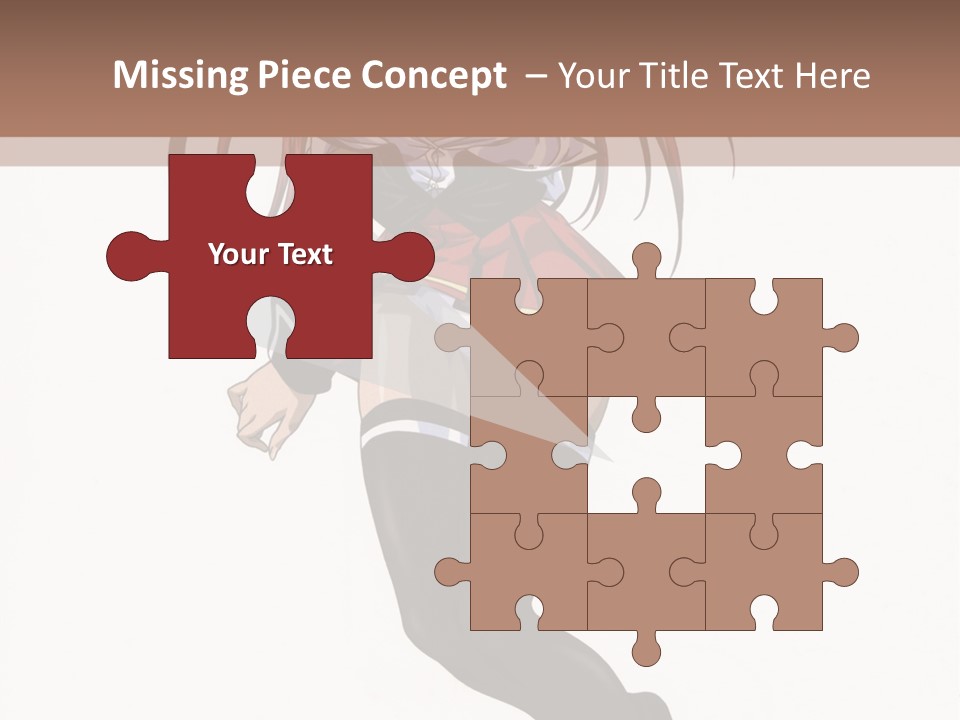 A Woman With Red Hair And Black Stockings Is Standing In Front Of A White Background PowerPoint Template