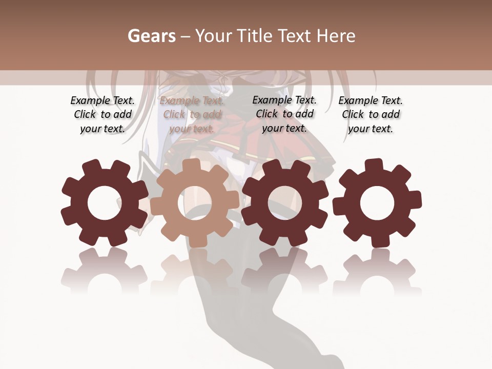 A Woman With Red Hair And Black Stockings Is Standing In Front Of A White Background PowerPoint Template