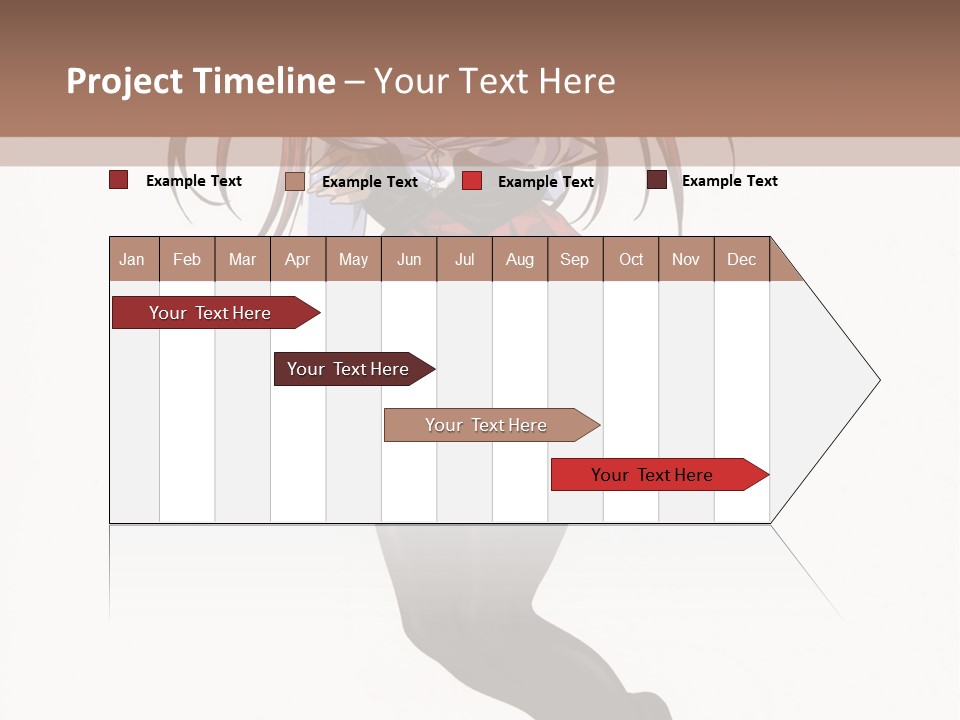 A Woman With Red Hair And Black Stockings Is Standing In Front Of A White Background PowerPoint Template