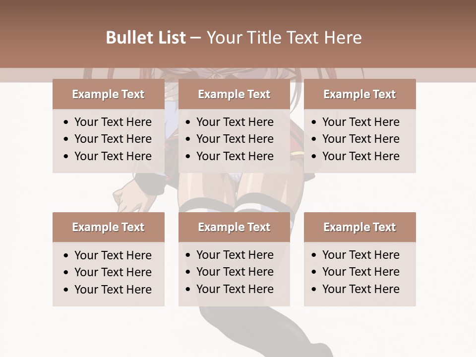 A Woman With Red Hair And Black Stockings Is Standing In Front Of A White Background PowerPoint Template