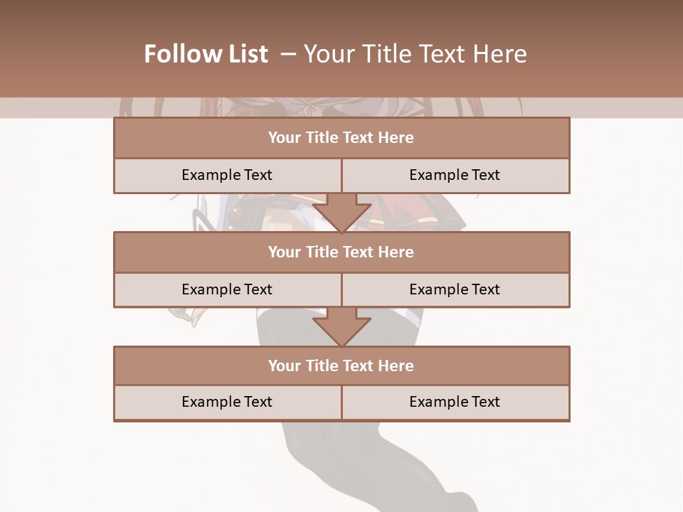A Woman With Red Hair And Black Stockings Is Standing In Front Of A White Background PowerPoint Template