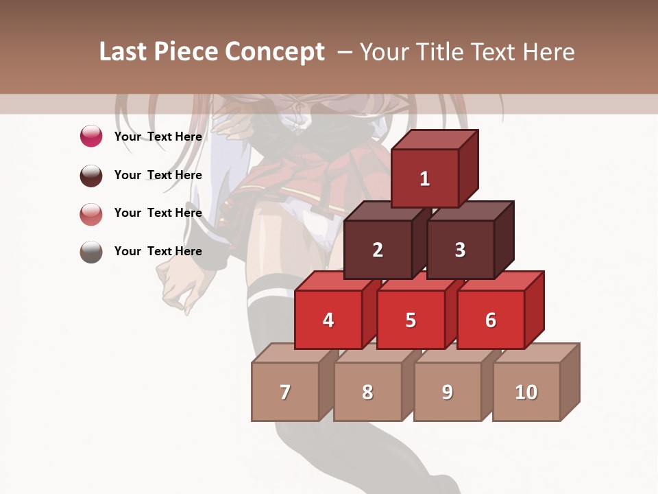 A Woman With Red Hair And Black Stockings Is Standing In Front Of A White Background PowerPoint Template