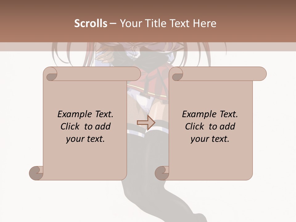 A Woman With Red Hair And Black Stockings Is Standing In Front Of A White Background PowerPoint Template