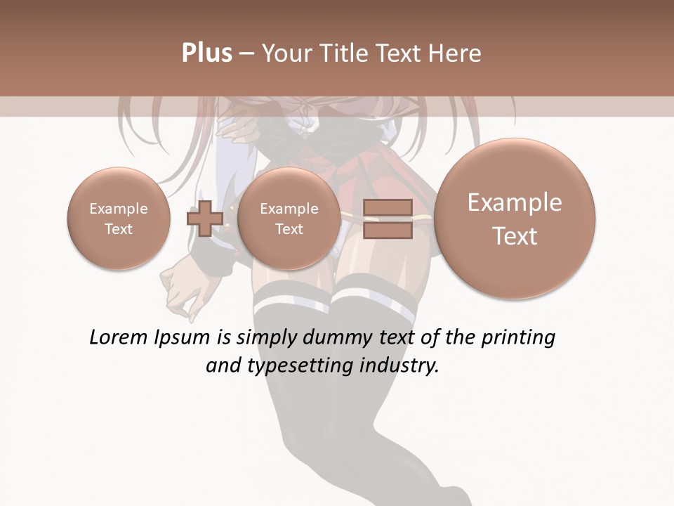 A Woman With Red Hair And Black Stockings Is Standing In Front Of A White Background PowerPoint Template