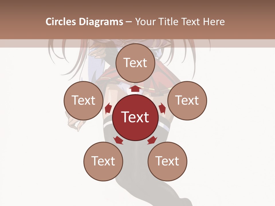 A Woman With Red Hair And Black Stockings Is Standing In Front Of A White Background PowerPoint Template