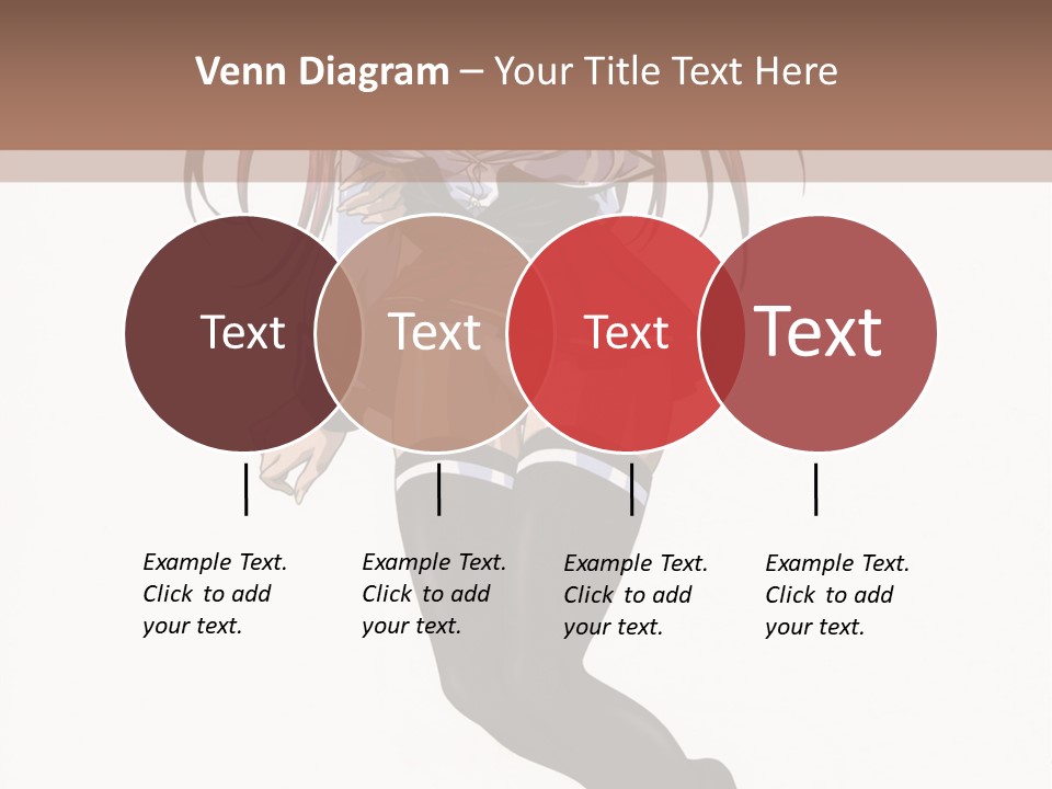 A Woman With Red Hair And Black Stockings Is Standing In Front Of A White Background PowerPoint Template