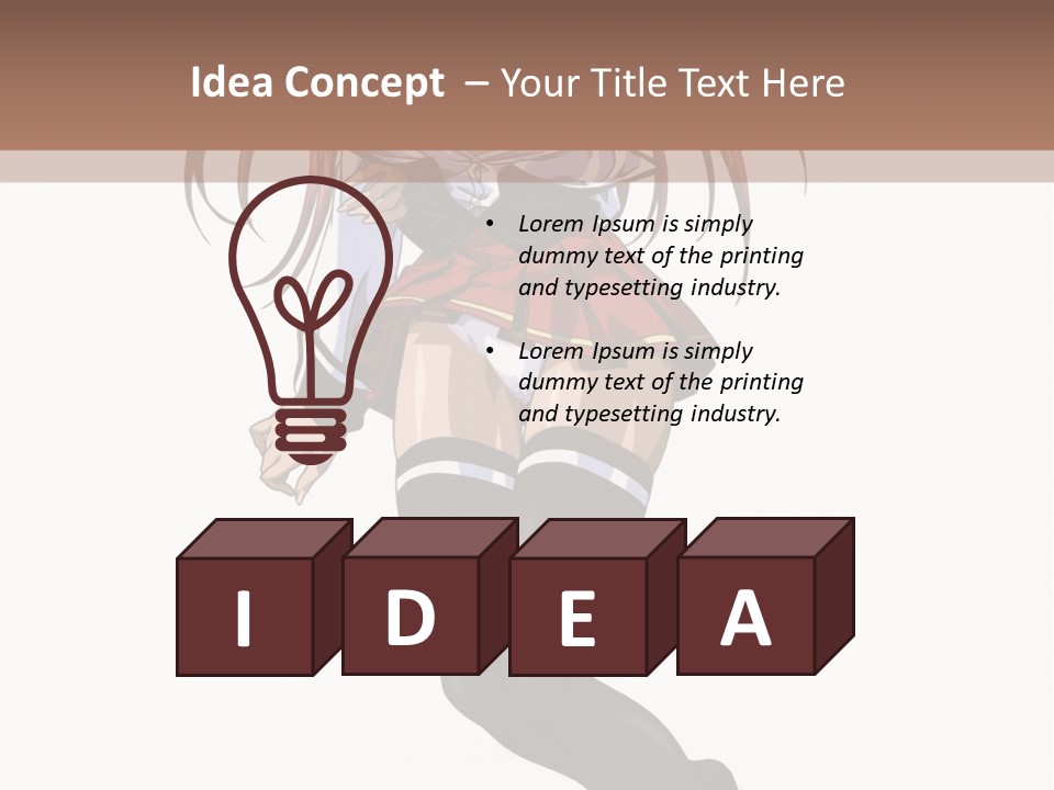 A Woman With Red Hair And Black Stockings Is Standing In Front Of A White Background PowerPoint Template