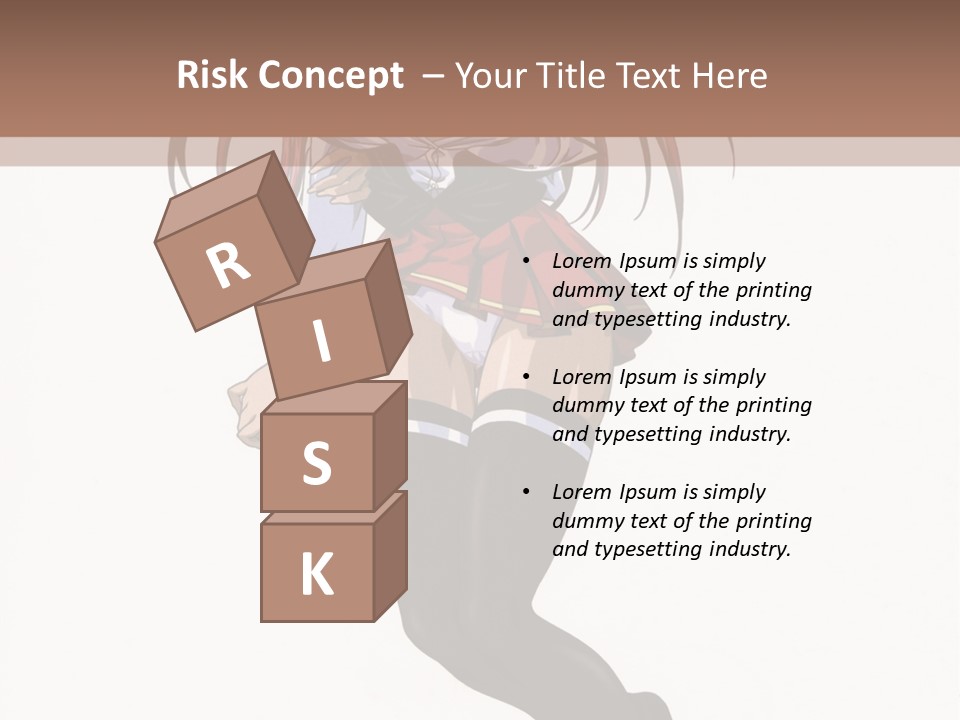 A Woman With Red Hair And Black Stockings Is Standing In Front Of A White Background PowerPoint Template