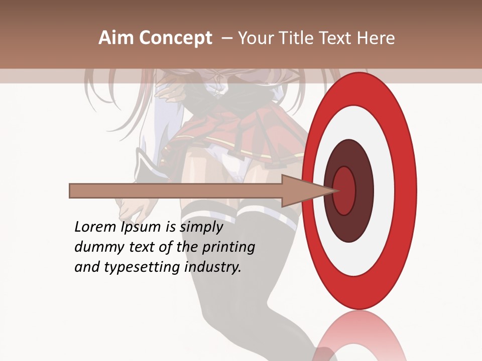 A Woman With Red Hair And Black Stockings Is Standing In Front Of A White Background PowerPoint Template