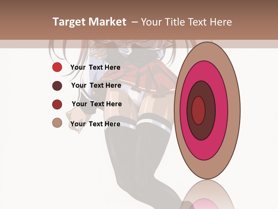 A Woman With Red Hair And Black Stockings Is Standing In Front Of A White Background PowerPoint Template