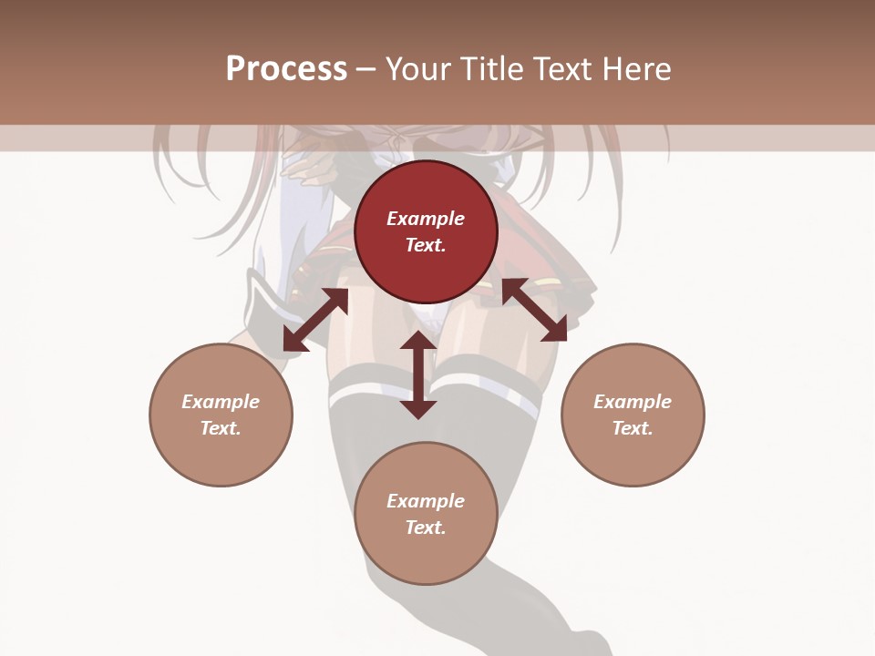 A Woman With Red Hair And Black Stockings Is Standing In Front Of A White Background PowerPoint Template