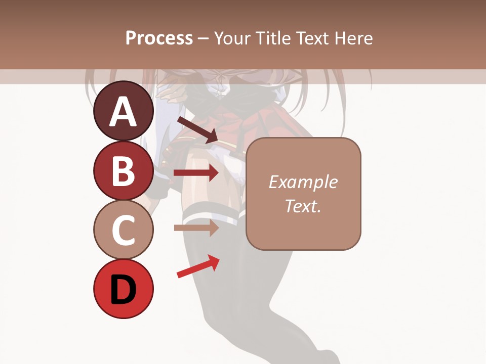 A Woman With Red Hair And Black Stockings Is Standing In Front Of A White Background PowerPoint Template