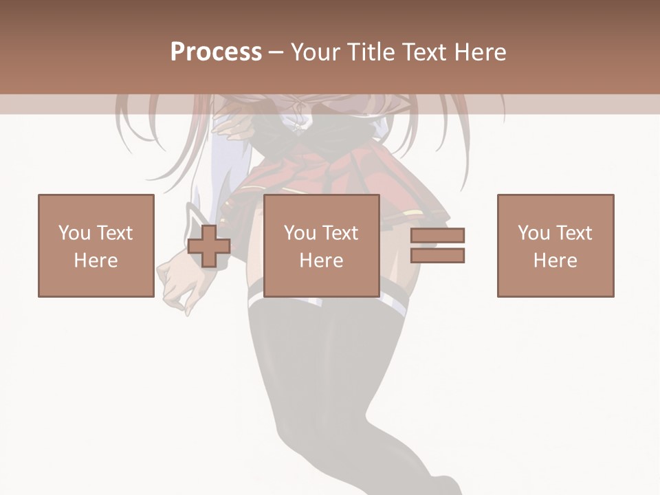 A Woman With Red Hair And Black Stockings Is Standing In Front Of A White Background PowerPoint Template