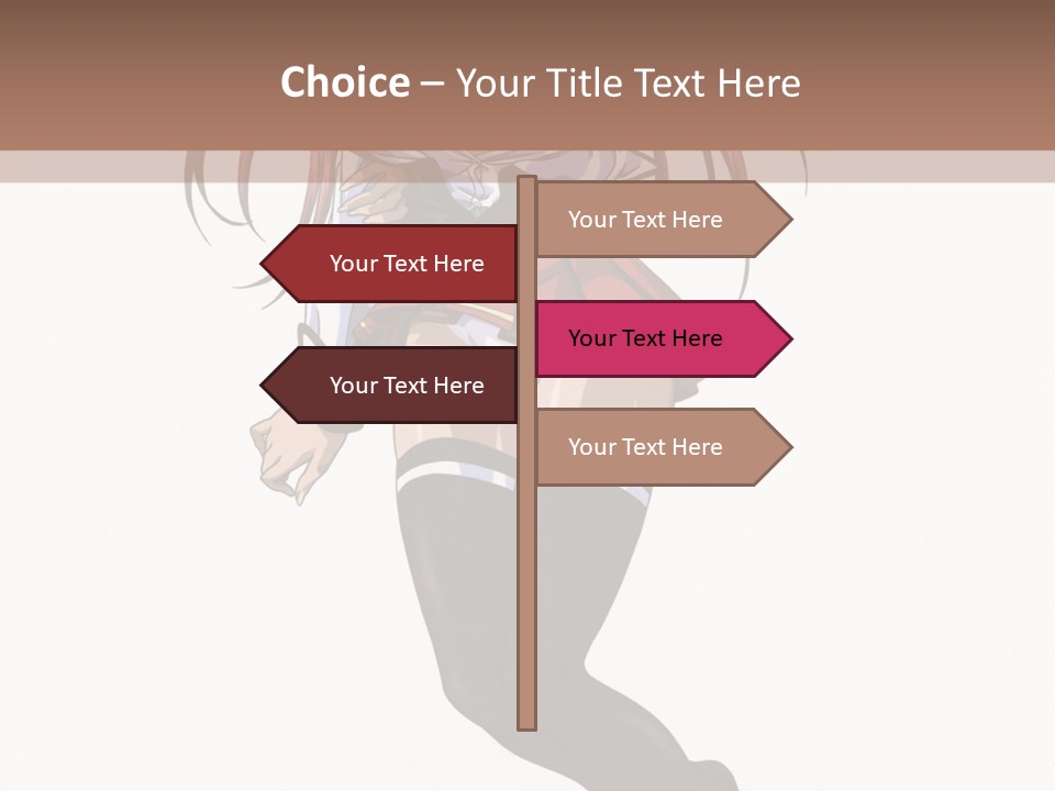 A Woman With Red Hair And Black Stockings Is Standing In Front Of A White Background PowerPoint Template