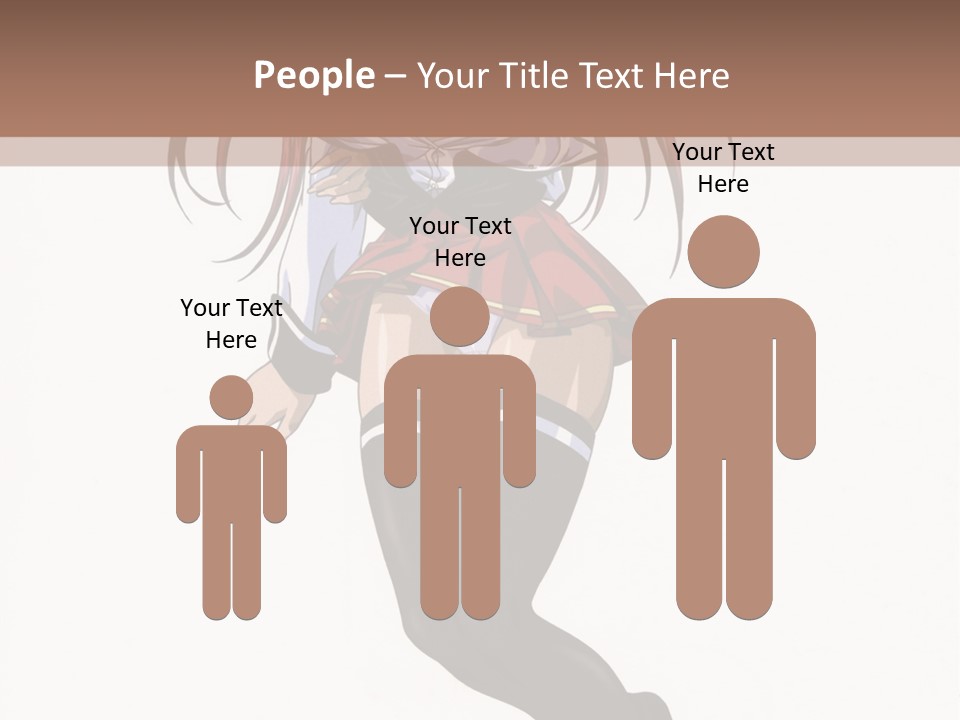 A Woman With Red Hair And Black Stockings Is Standing In Front Of A White Background PowerPoint Template