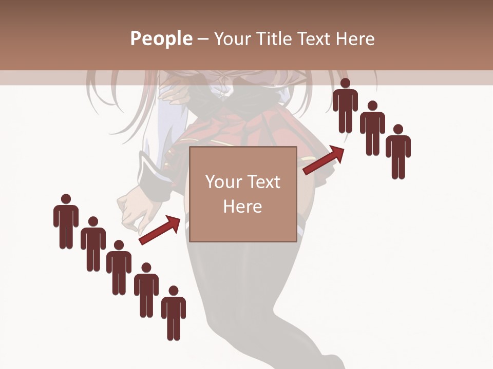 A Woman With Red Hair And Black Stockings Is Standing In Front Of A White Background PowerPoint Template