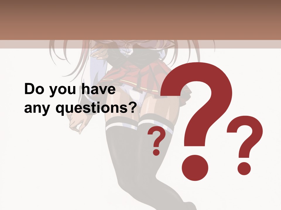 A Woman With Red Hair And Black Stockings Is Standing In Front Of A White Background PowerPoint Template