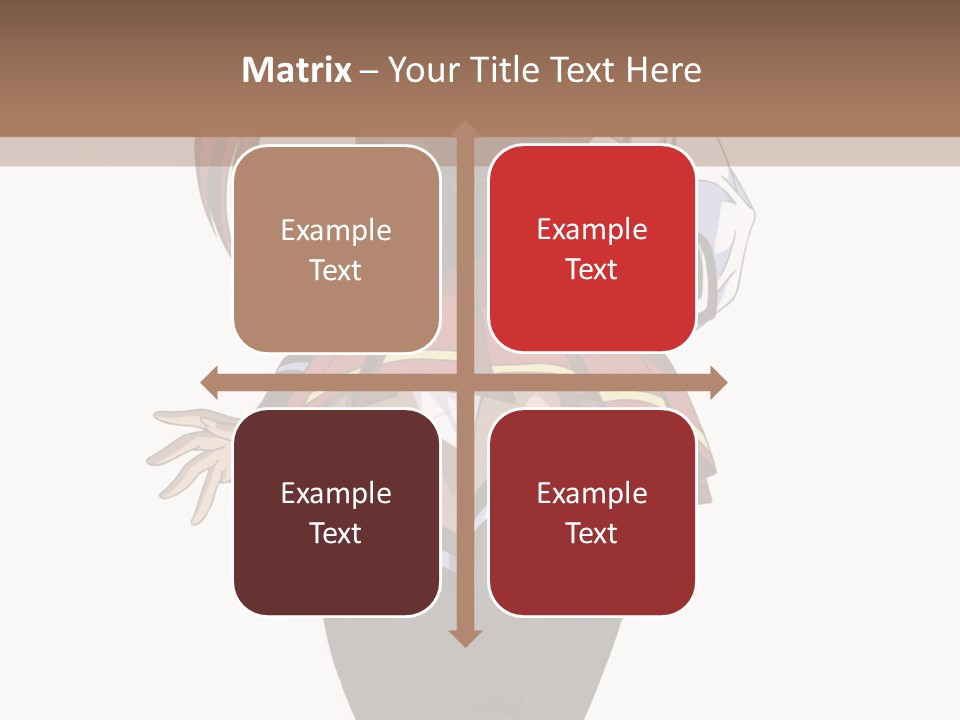 A Girl With Red Hair Is Standing In Front Of A Brown Background PowerPoint Template