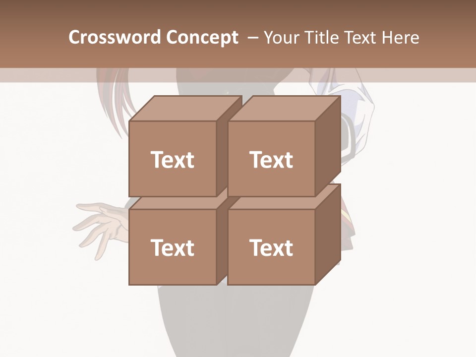 A Girl With Red Hair Is Standing In Front Of A Brown Background PowerPoint Template