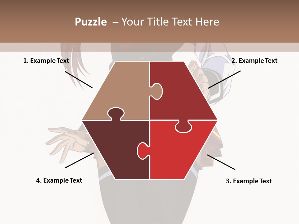 A Girl With Red Hair Is Standing In Front Of A Brown Background PowerPoint Template